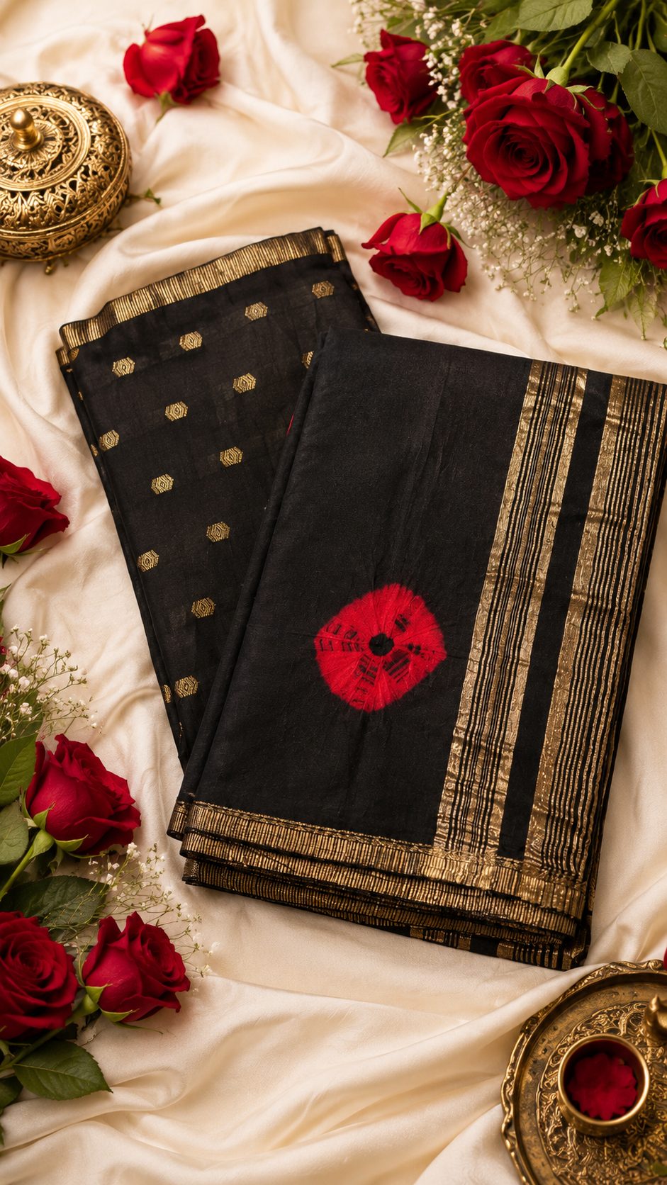 Black & Red Dola Silk alternate view