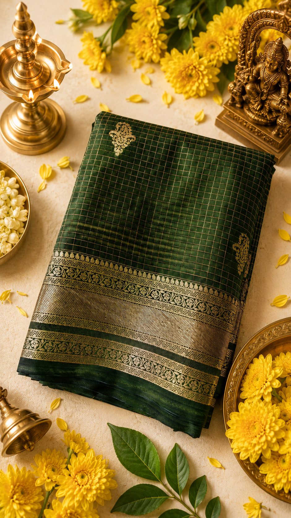 Moss Green Kathan Silk alternate view