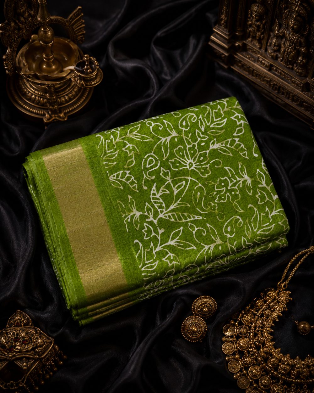 Green Printed Silk alternate view