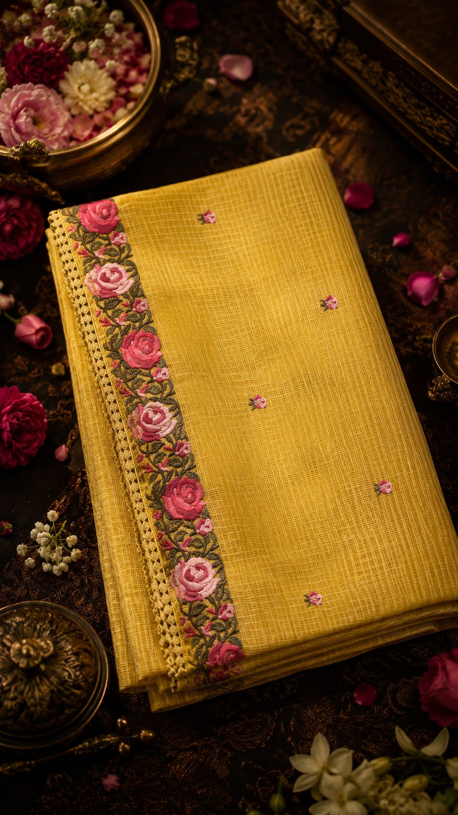 Mustard Yellow Kota Doria alternate view