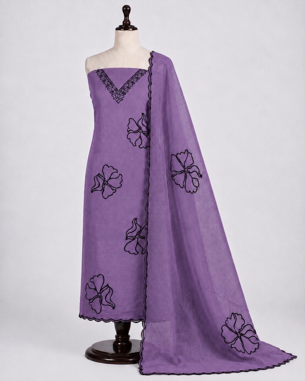 Purple Mul Chanderi — Mul Chanderi churidhar material by Aluna Weaves