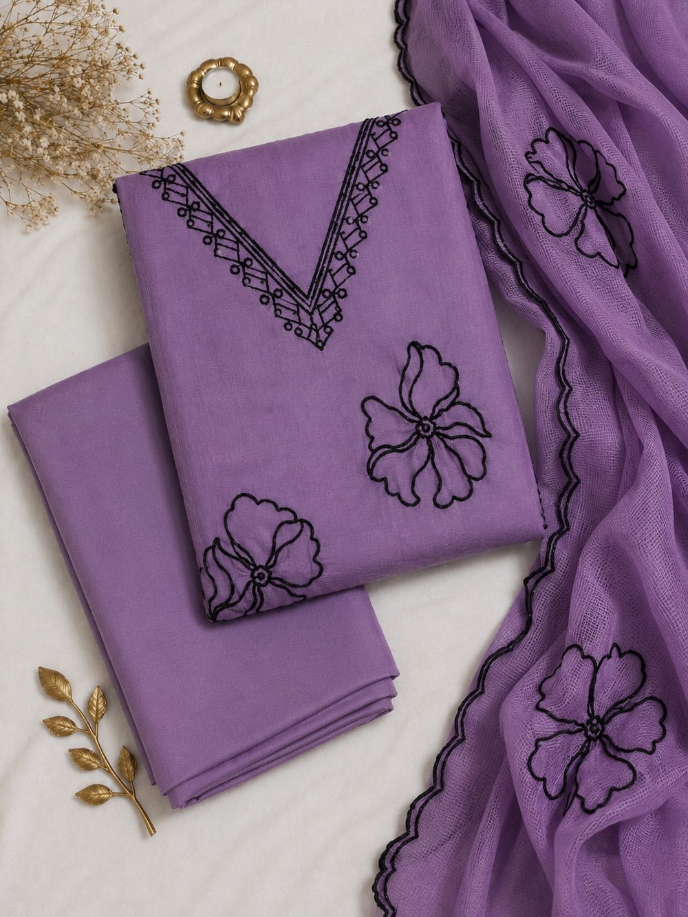 Purple Mul Chanderi alternate view