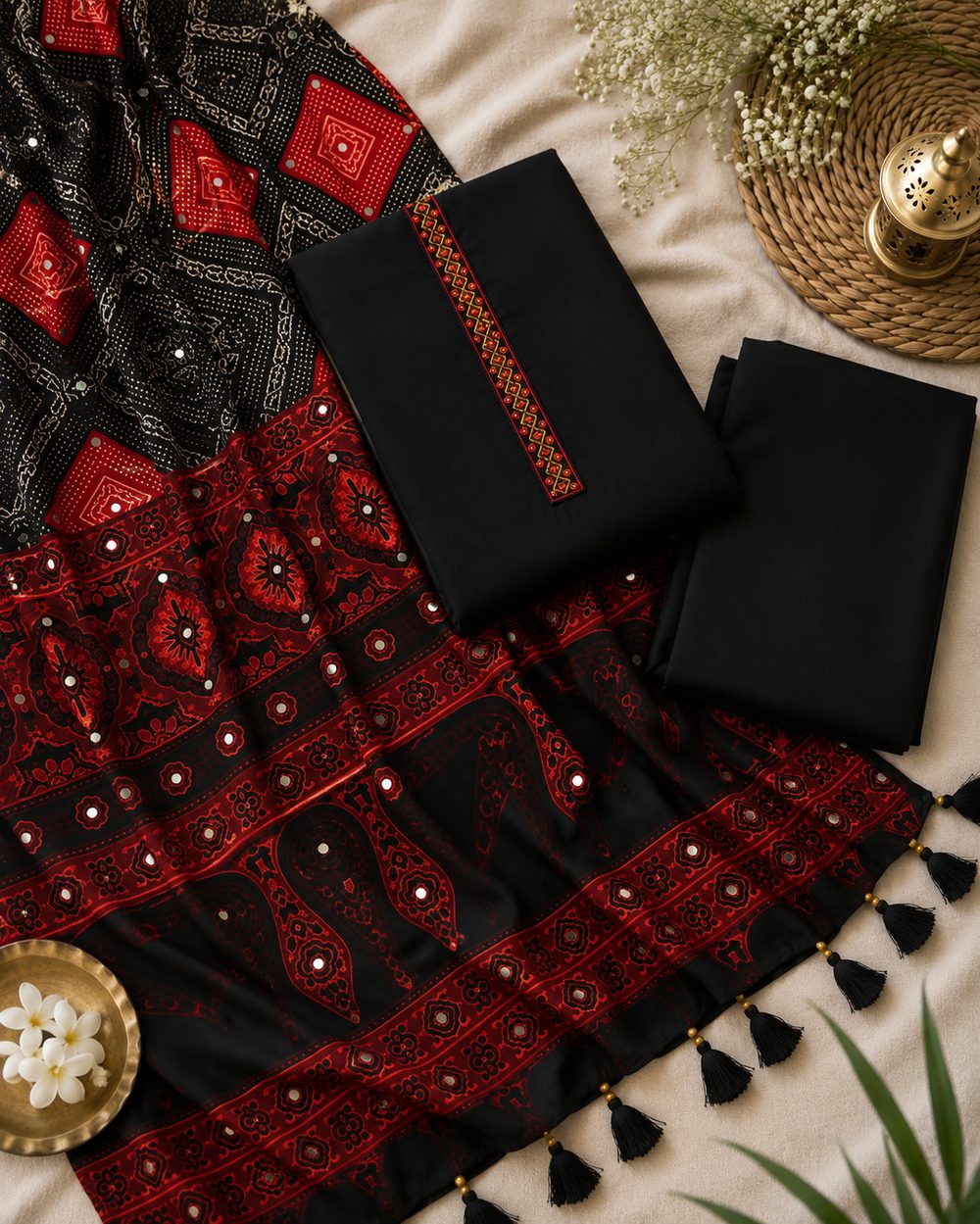 Black Semi Chanderi alternate view