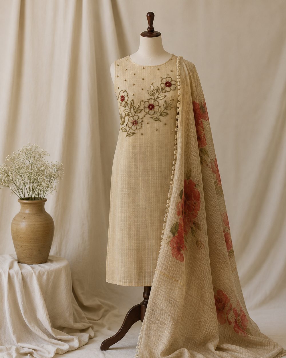 Gold Net Cotta — Tissue Net Cotta churidhar material by Aluna Weaves