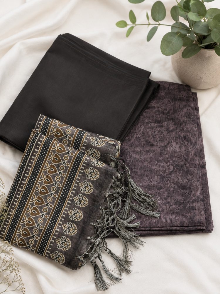 Forest Green Semi Tussar — Semi Tussar churidhar material by Aluna Weaves